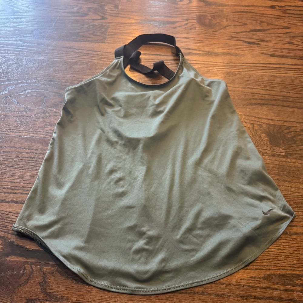 Nike dri- fit olive  Green Halter Tank Top